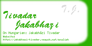 tivadar jakabhazi business card